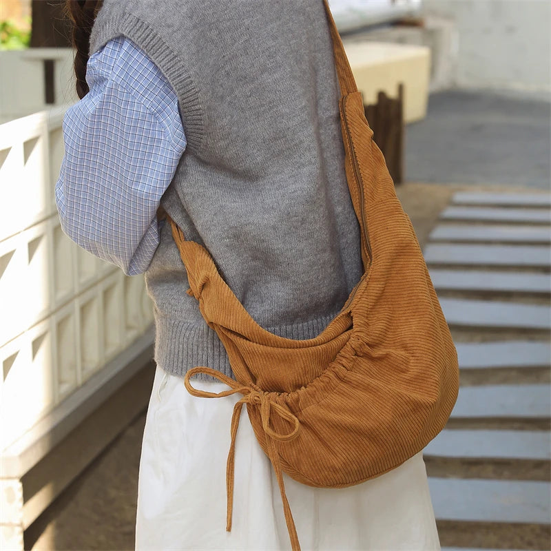 Corduroy Crossbody Shoulder Bag for Women