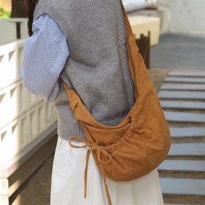 Corduroy Crossbody Shoulder Bag for Women
