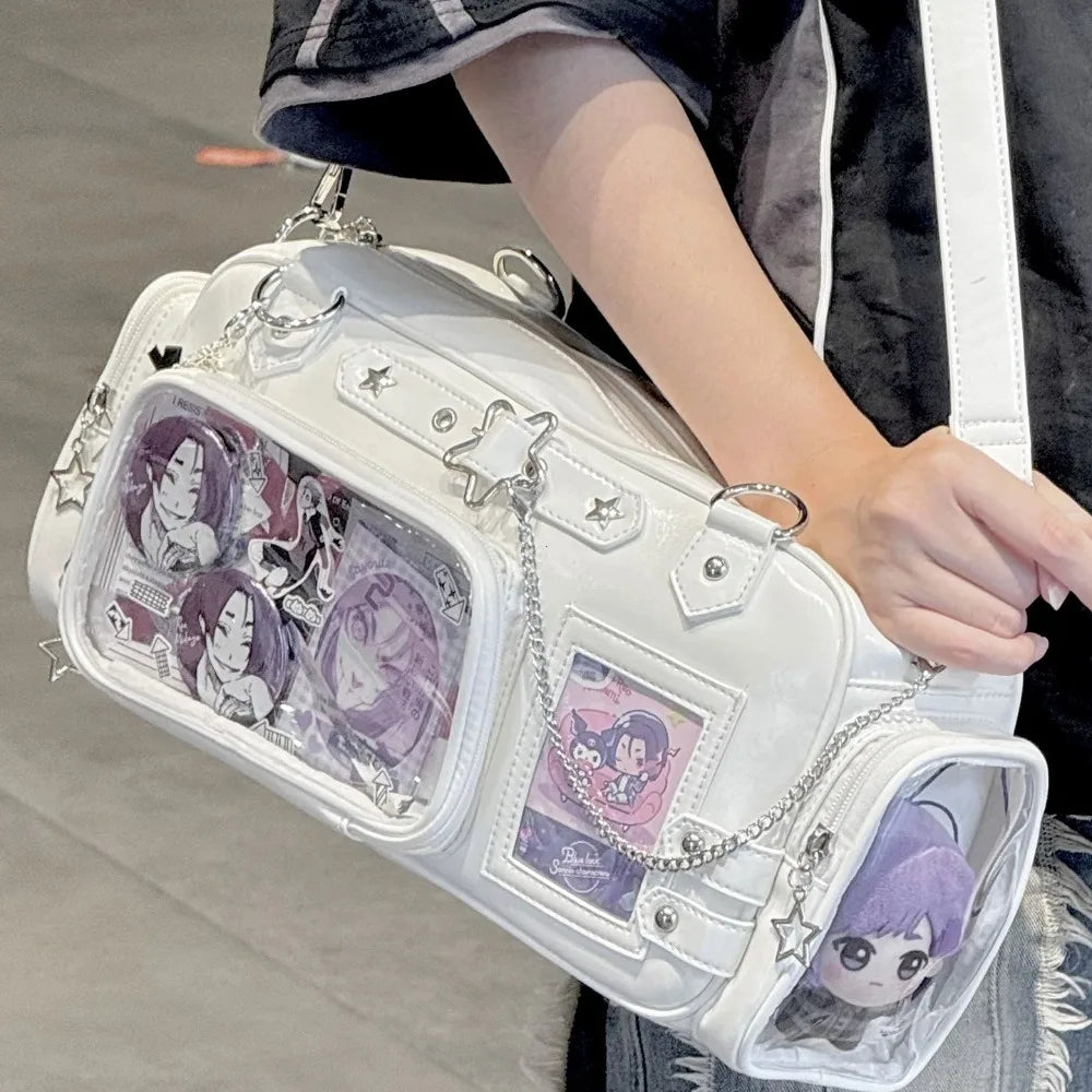 Transparent Ita Bag – Y2K Harajuku Star Chain Crossbody Shoulder Bag