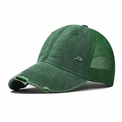 Vintage Washed Mesh Baseball Cap – Unisex UV Protection Hat