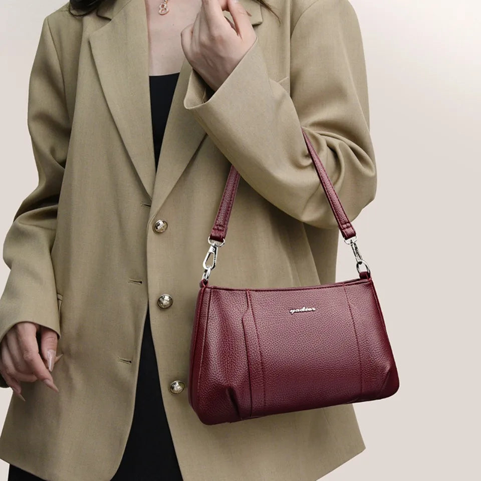 Women's Soft Leather Crossbody Bag – Elegant Shoulder Purse