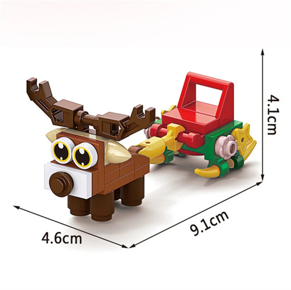 Christmas Building Blocks Set 10-in-1 – Santa, Reindeer & Holiday Figures