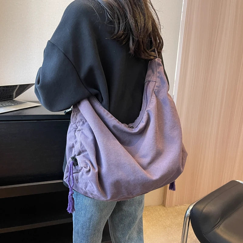 Large Capacity Canvas Shoulder Bag for Women