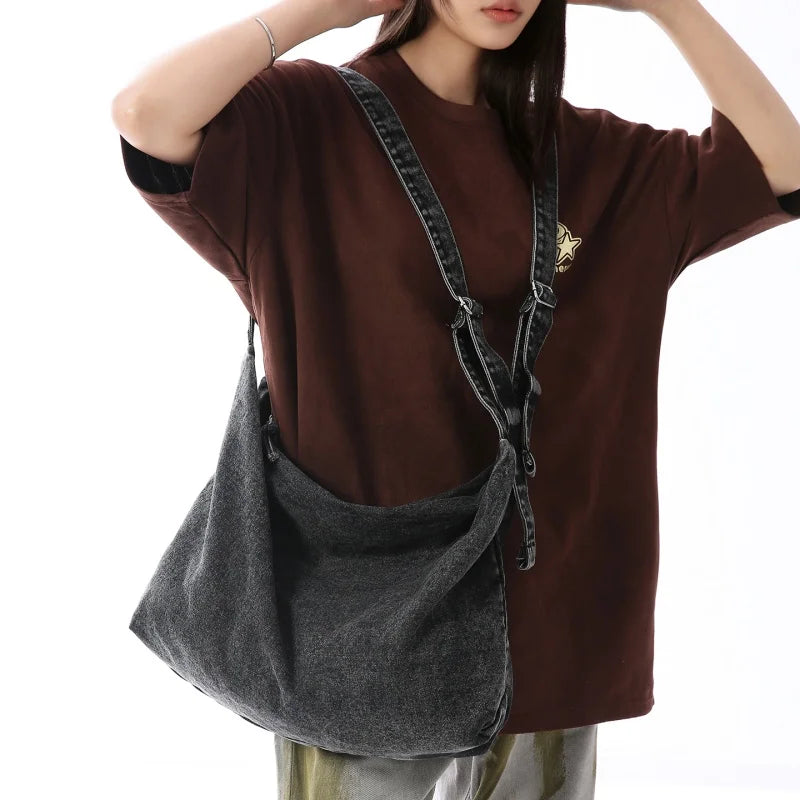 Denim Hobo Bag Women – Large Crossbody Shoulder Shopper