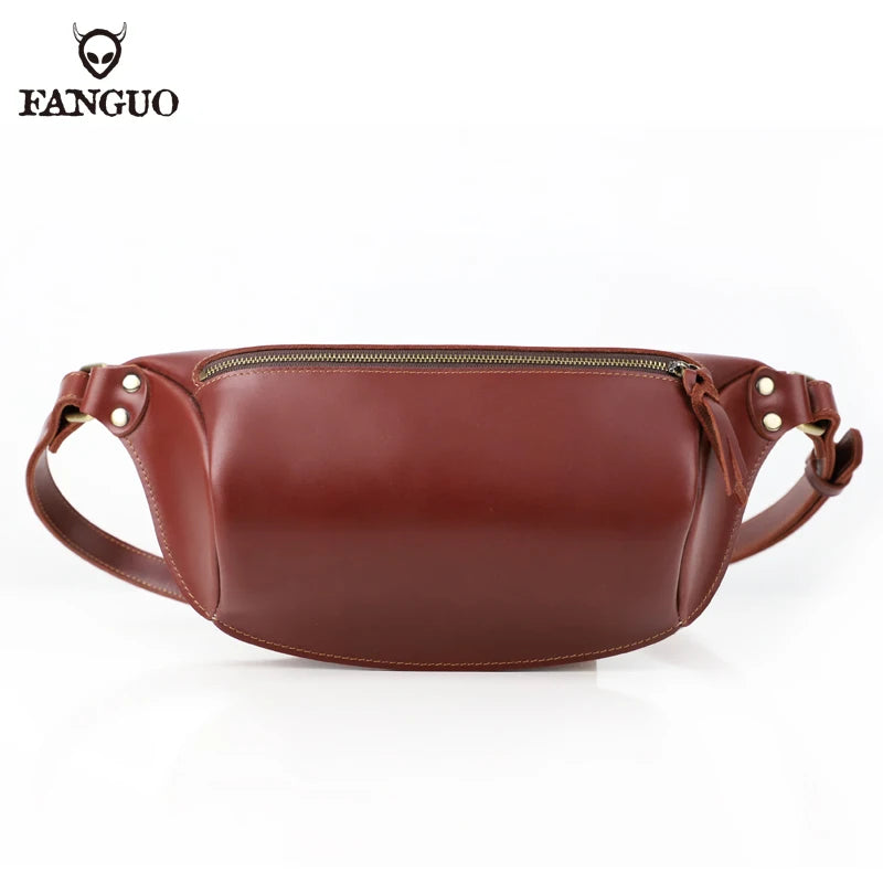 Leather Chest Bag for Men – Handmade Vintage Crossbody & Shoulder Pack