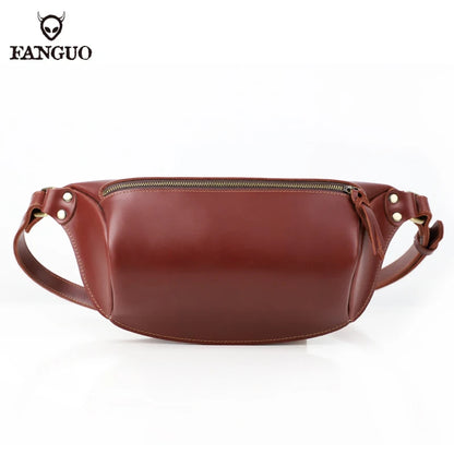 Leather Chest Bag for Men – Handmade Vintage Crossbody & Shoulder Pack