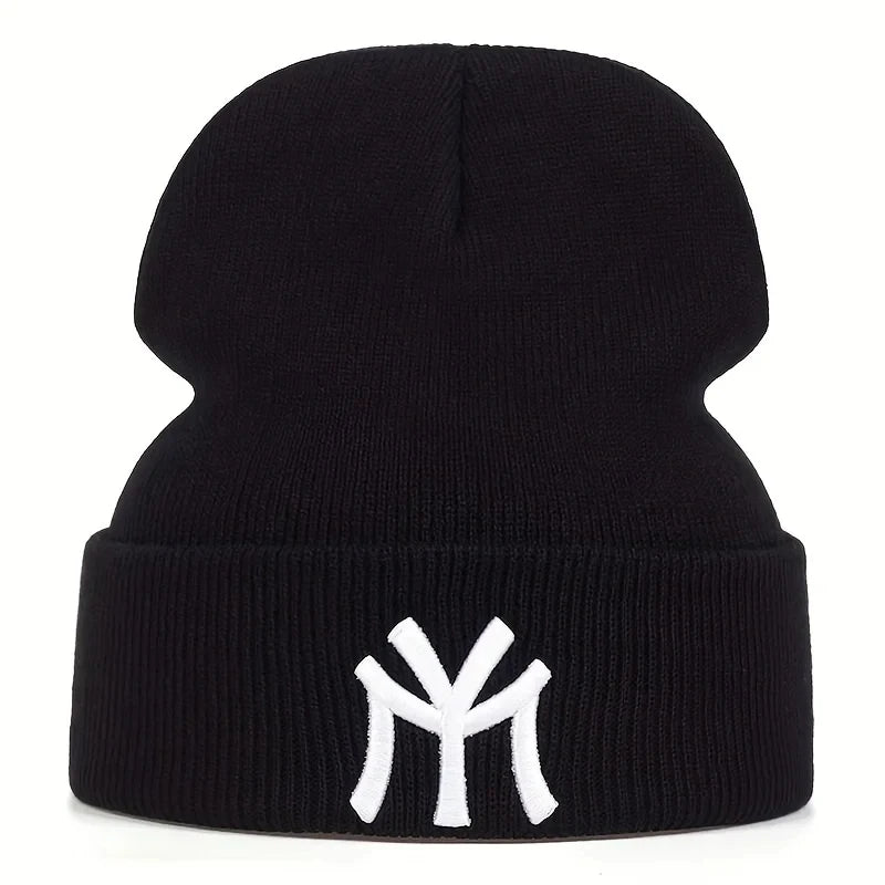 NY Embroidered Knit Beanie – Unisex Winter Hat