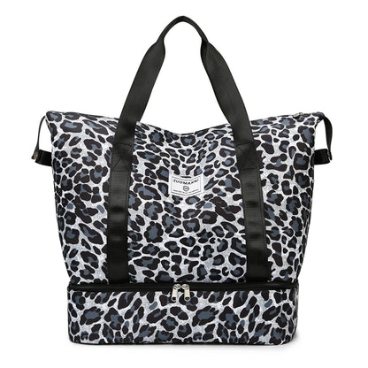 Fashionable Leopard Print Travel Duffels Bag Suitable Weekend Leisure Outings Yoga Fitness Sports