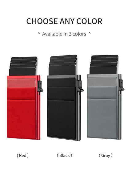 RFID Blocking Aluminum Card Holder with Auto Pop-Up Mechanism