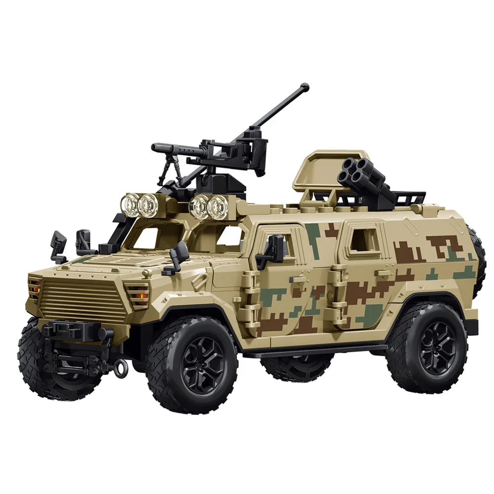 Military Armored Vehicle Building Blocks Set – Army Truck Model Kit
