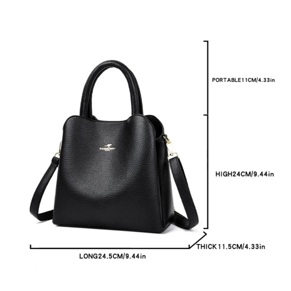 Luxury PU Leather Tote Bag – Women's Designer Crossbody Shoulder Bag
