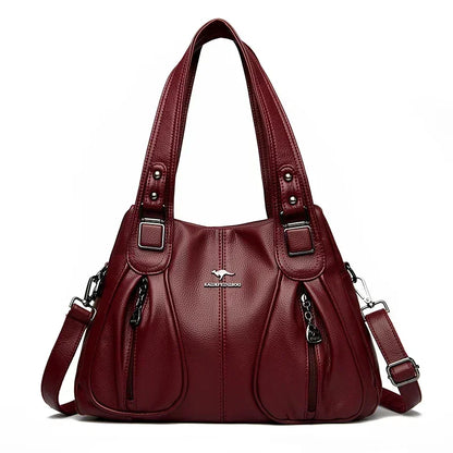 Leather Tote Shoulder Bag for Women – Large Crossbody Handbag