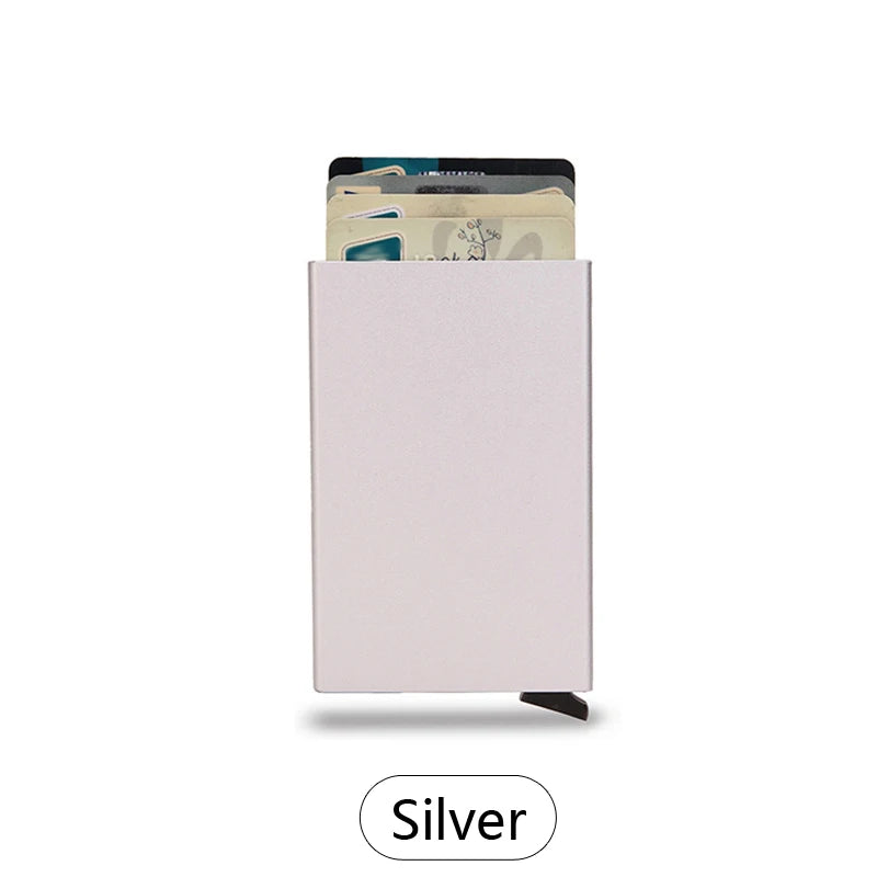 RFID Blocking Aluminum Card Holder with Auto Pop-Up