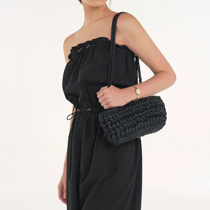 Woven Straw Shoulder Bag – Women's Raffia Underarm Handbag