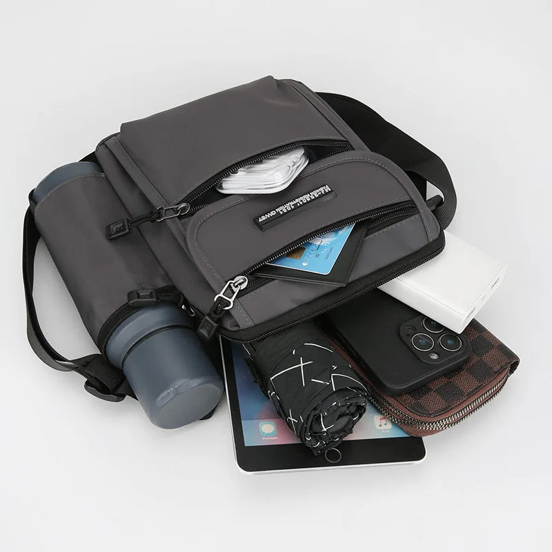 Men's Crossbody Shoulder Bag with Bottle Pocket