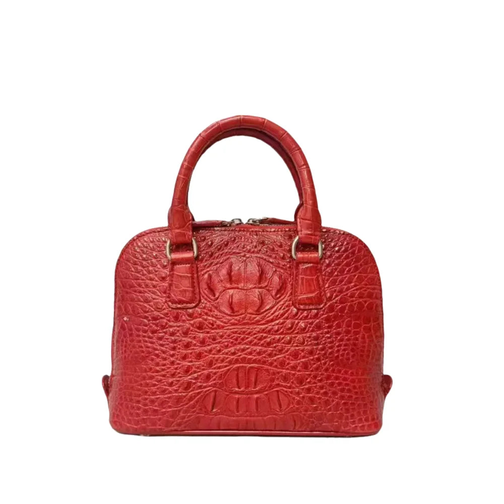 Genuine Crocodile Leather Shell Handbag for Women
