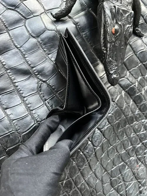 Men's Genuine Crocodile Leather Bifold Wallet