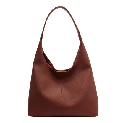 Large Capacity Leather Tote Shoulder Bag – 2-in-1 Shopper Set