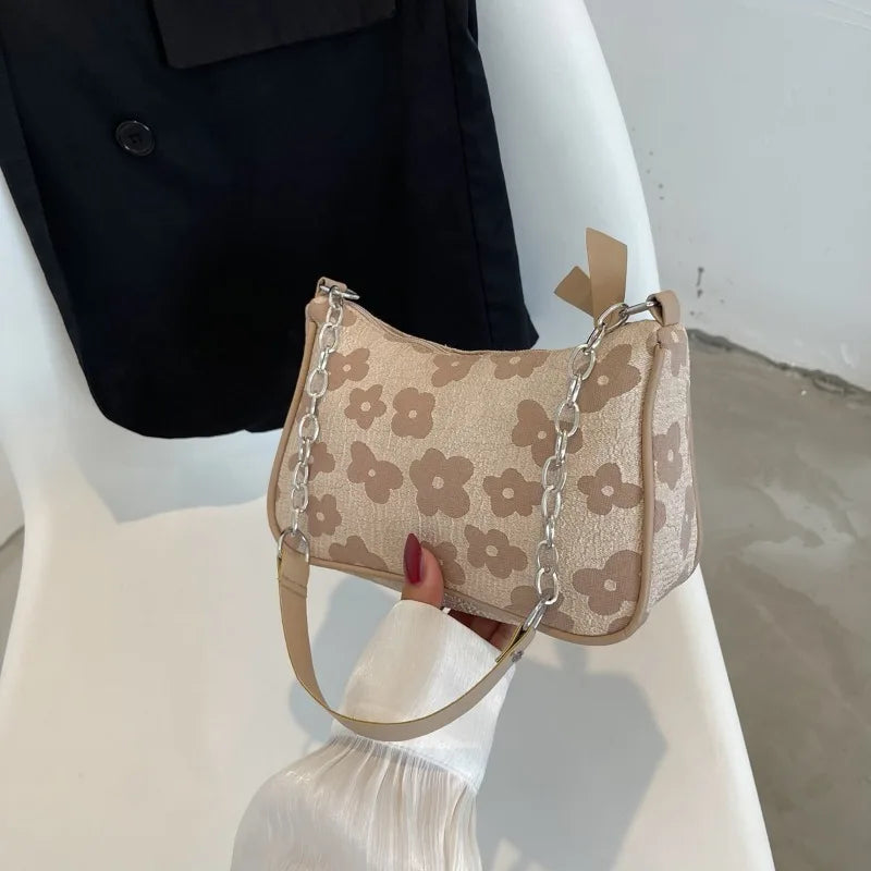 Floral Felt Shoulder Bag – Women's Small Crossbody Underarm Bag