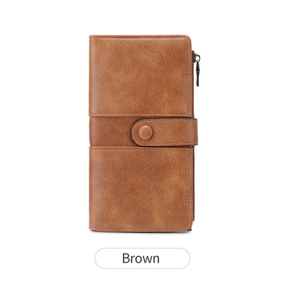 RFID Blocking Long Bifold Wallet for Women