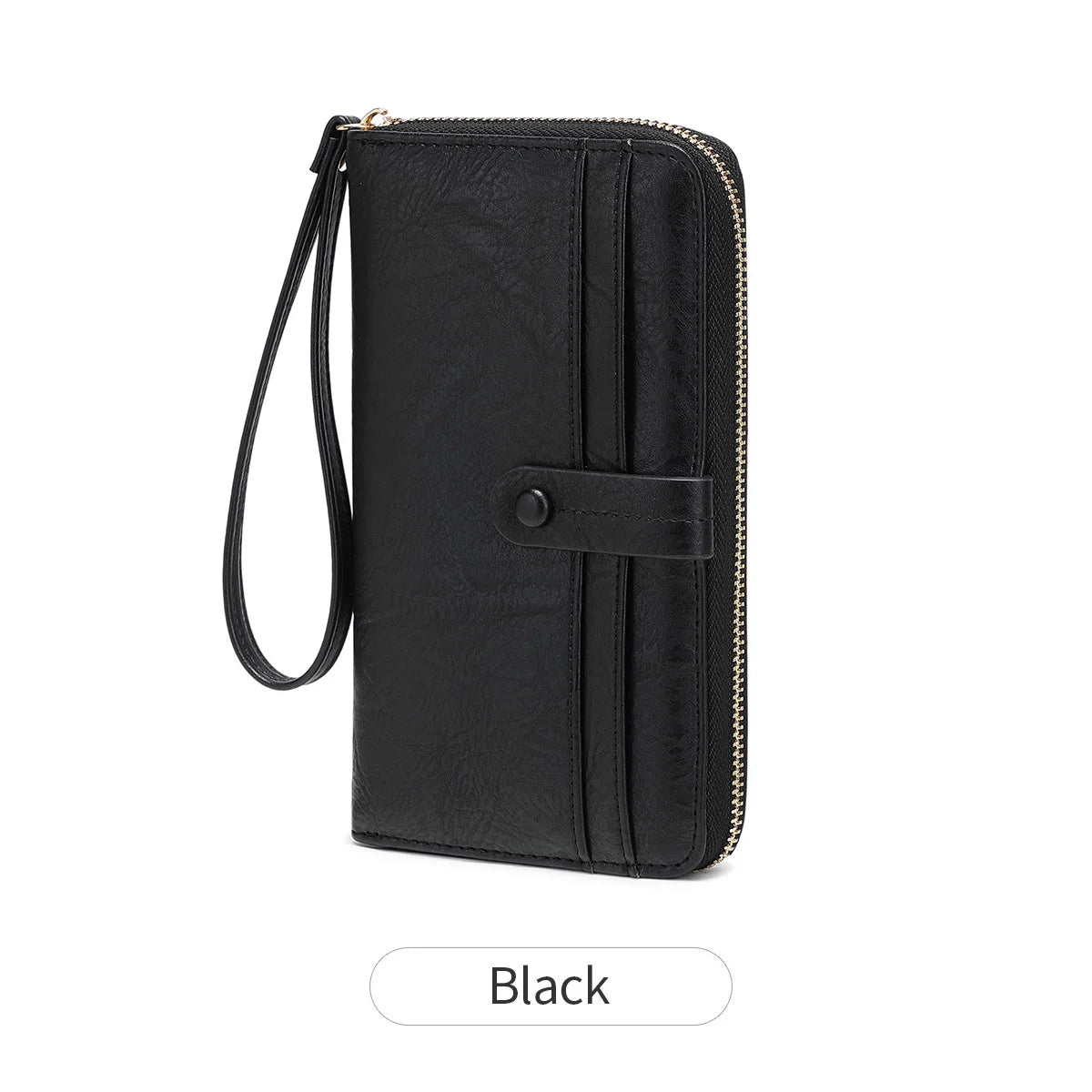 Women's Retro Long Wallet Large Capacity Multi-Card Slot Wristlet Clutch