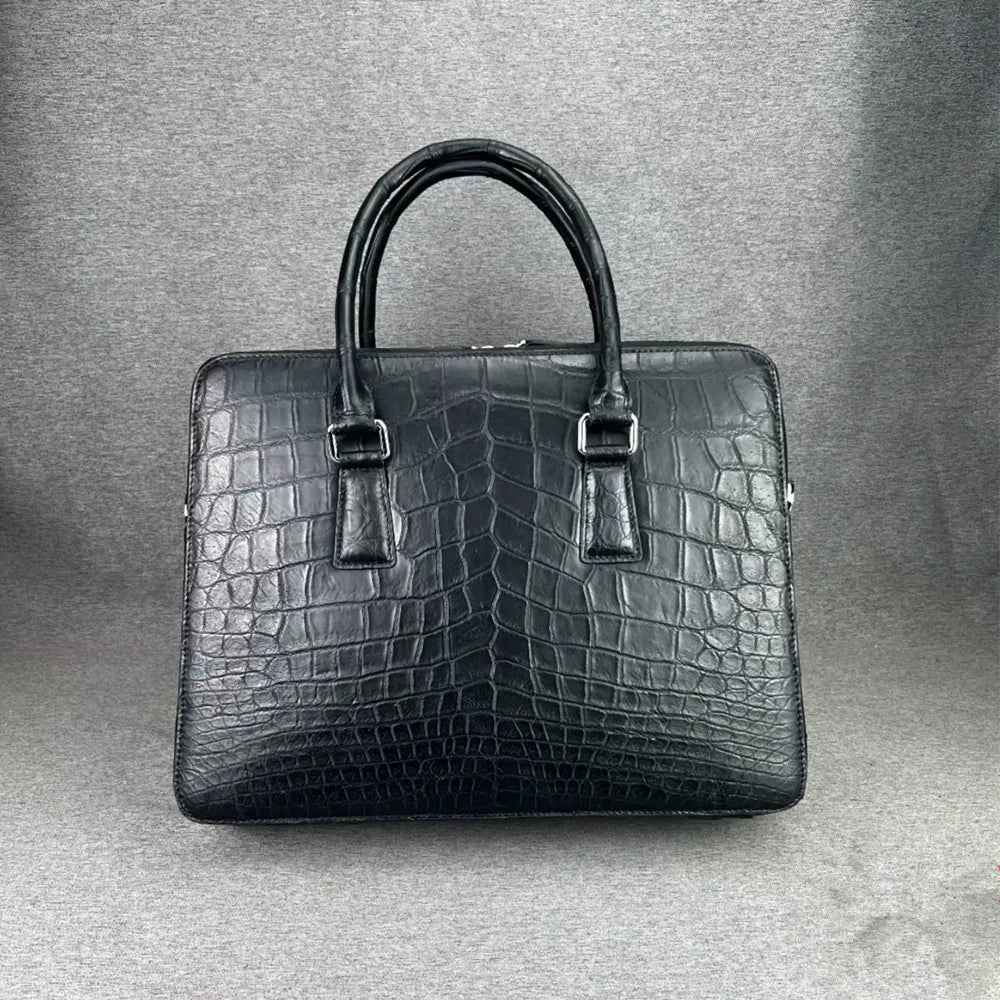 Genuine Crocodile Leather Briefcase for Men – Large Laptop Business Bag