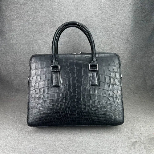 Genuine Crocodile Leather Briefcase for Men – Large Laptop Business Bag