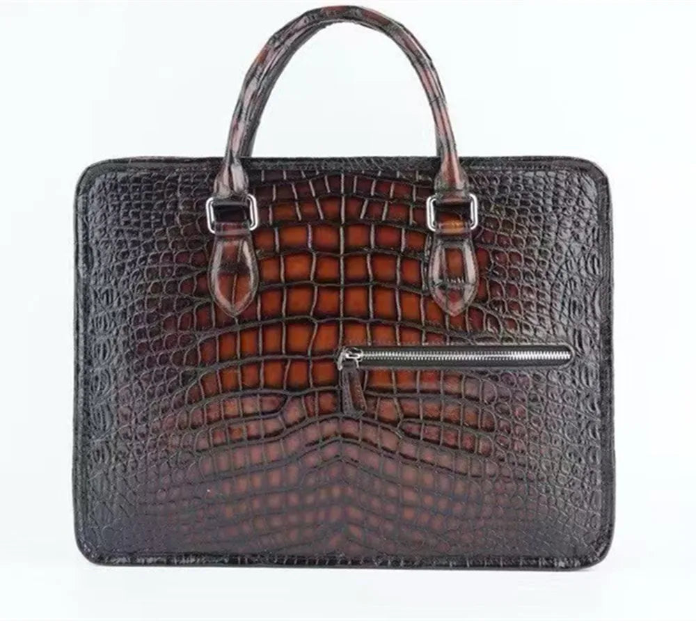 Men's Genuine Crocodile Leather Briefcase