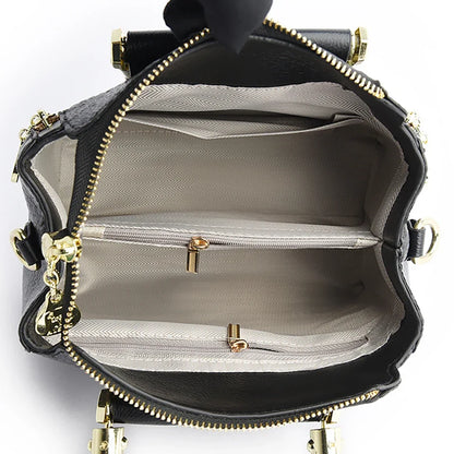 Designer Monogram Leather Crossbody Bag with Braided Handle