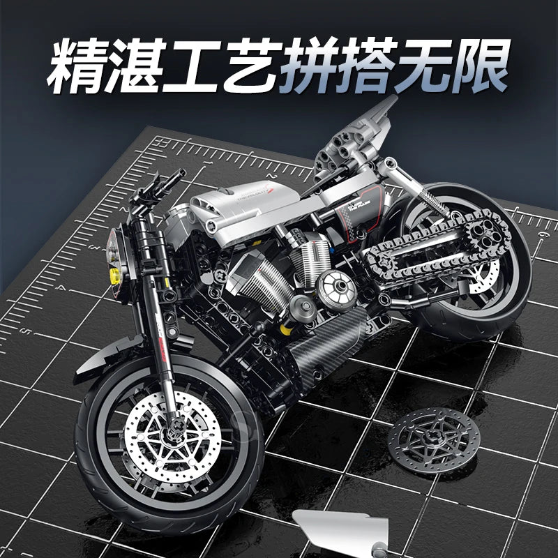 Motorcycle Building Blocks Set – 431pcs Chopper MOC Model Toy
