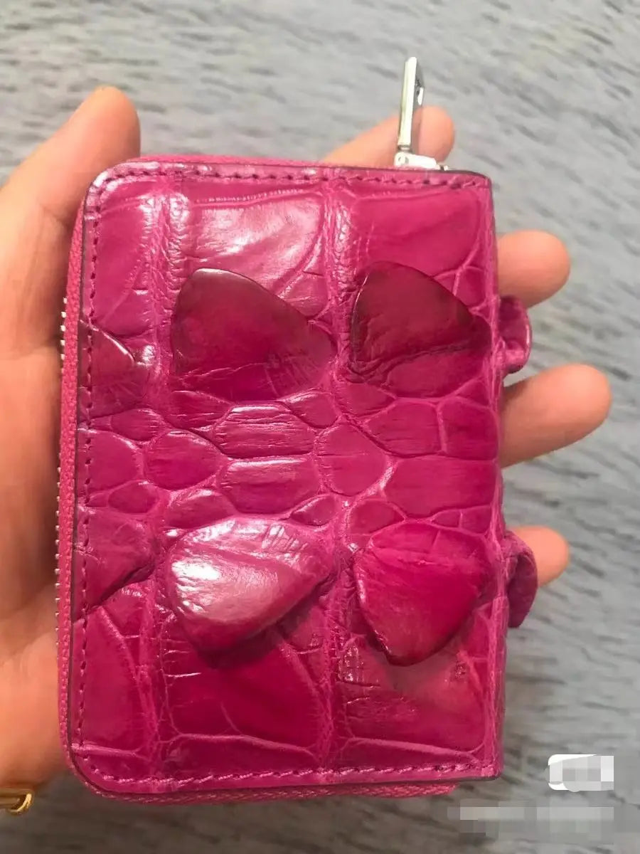 Genuine Crocodile Leather Multi-Slot Card Wallet for Women
