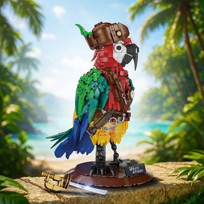 MOC Pirate Parrot Building Blocks – Creative Animal Room Decor Set