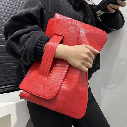 Designer Female Large Capacity Crocodile Snake Pattern Pouch Bag