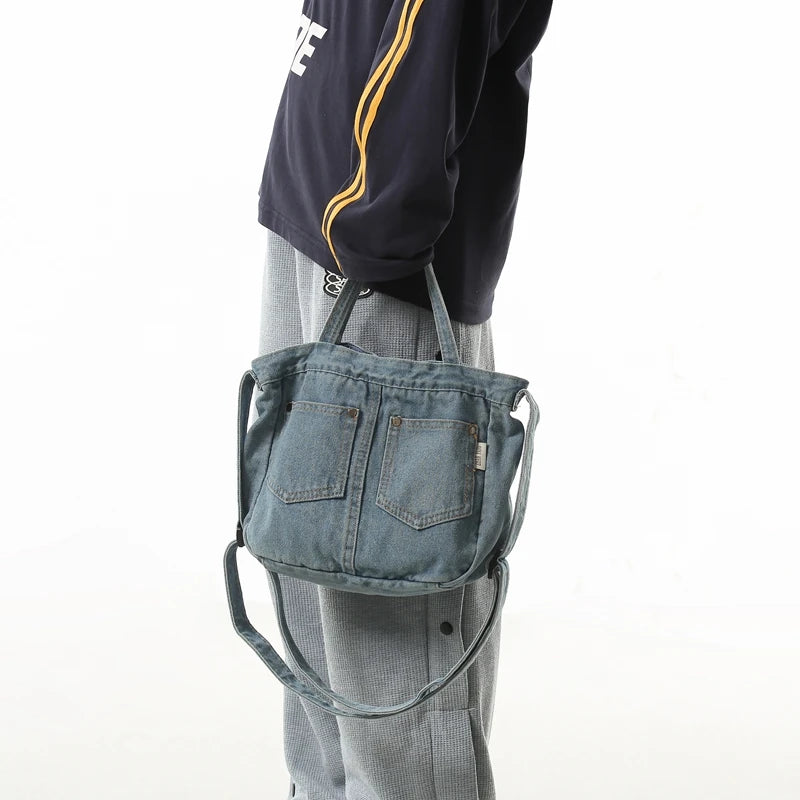 Women's Denim Crossbody Shoulder Bag – Casual Everyday Handbag