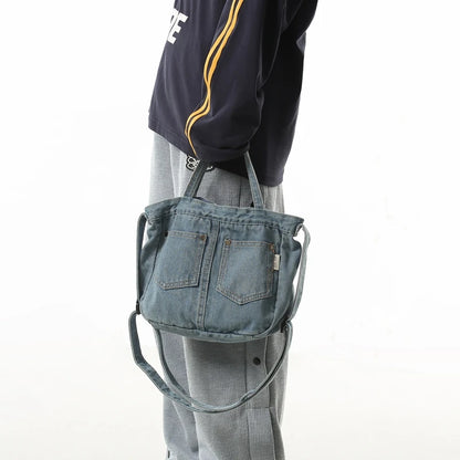 Women's Denim Crossbody Shoulder Bag – Casual Everyday Handbag