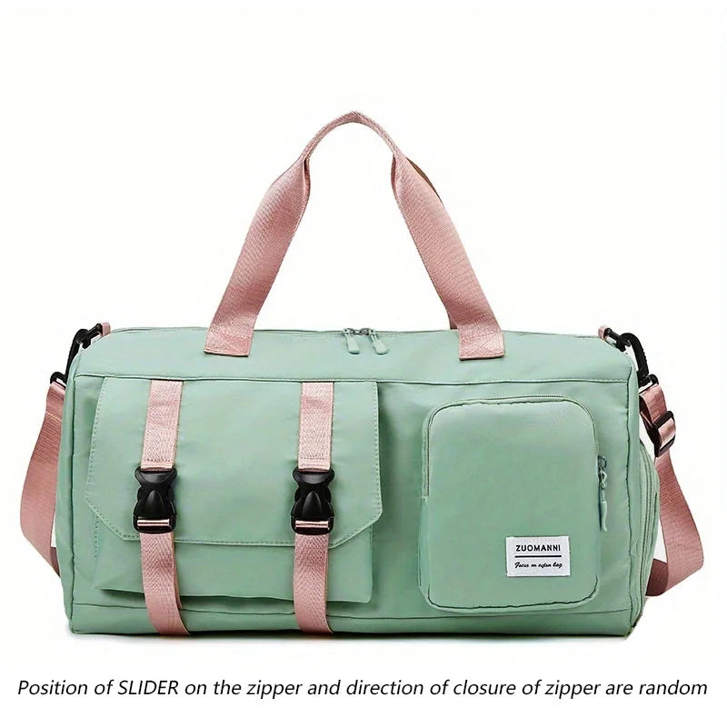 Women's Nylon Gym Bag with Shoe Compartment – Fitness Duffel