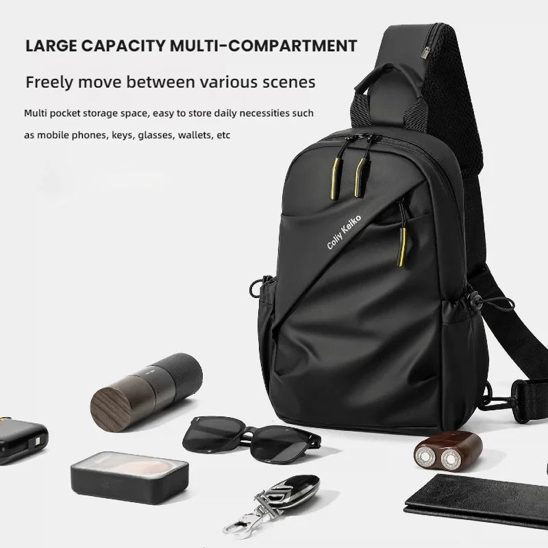 Men's Waterproof Chest Bag – Minimalist Sling Crossbody