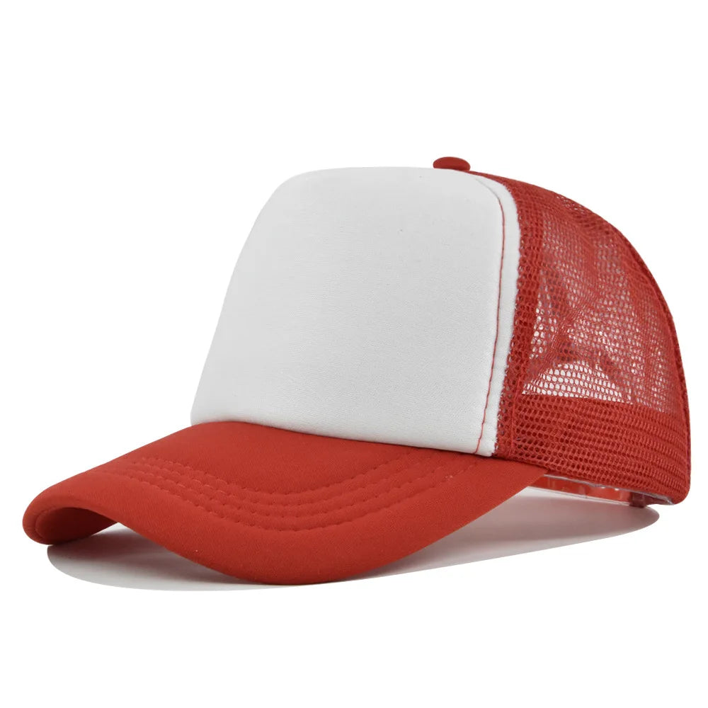 Plain Trucker Hat – Adjustable Mesh Snapback Baseball Cap