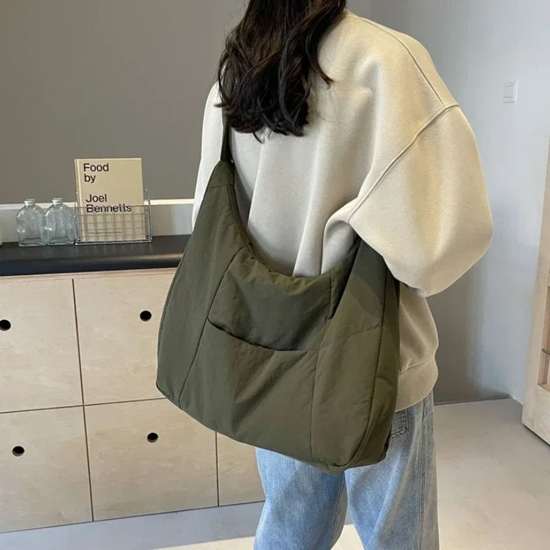 Quilted Puffer Shoulder Bag – Women's Large Soft Tote