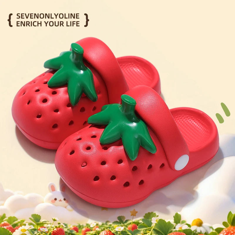 Strawberry EVA Slippers – Cute Non-Slip Beach Sandals