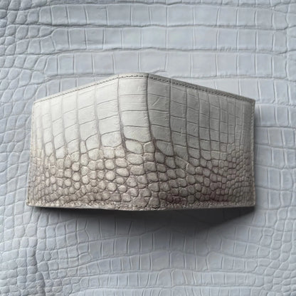 Crocodile Leather Bifold Wallet – Himalayan White