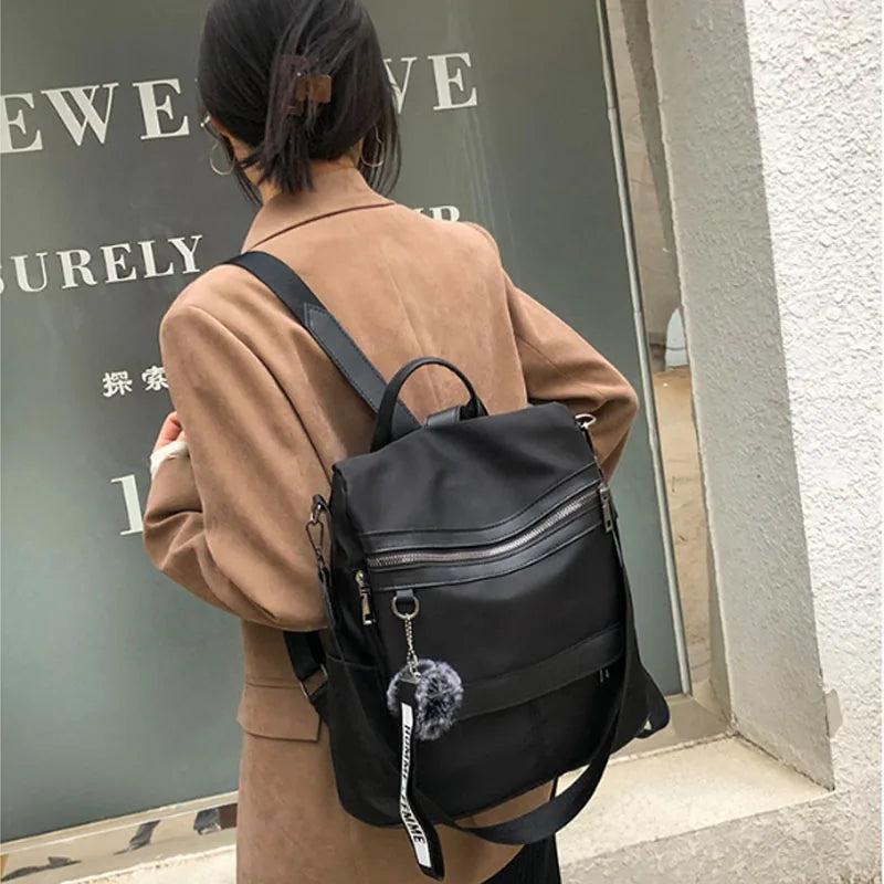 Anti-Theft Backpack for Women Waterproof Oxford School Travel Bag