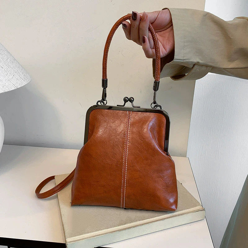 Vintage Soft Leather Crossbody Handbag for Women