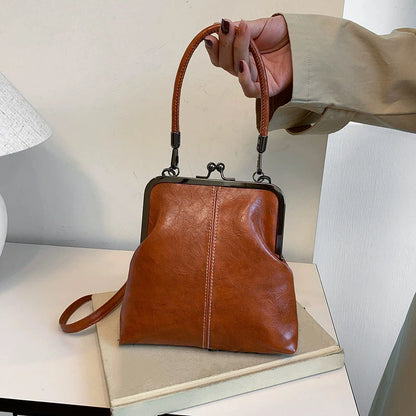 Vintage Soft Leather Crossbody Handbag for Women