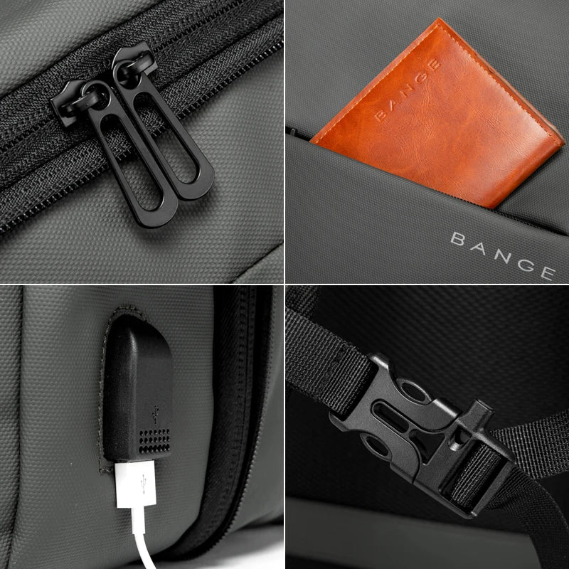 Expandable Business Backpack with USB Port – Waterproof 37L/45L