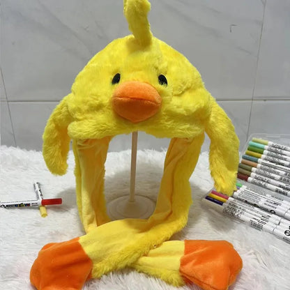 Cute Animal Ear Moving Plush Hat – Kids Cartoon Headband