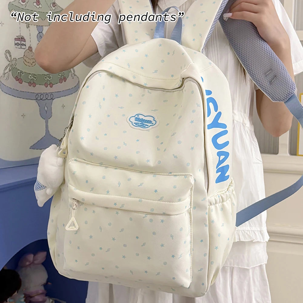 Cute Star Print Backpack for Teen Girls – Casual School Bag