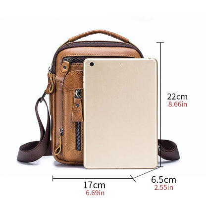 Genuine Leather Messenger Bag for Men – Small Crossbody