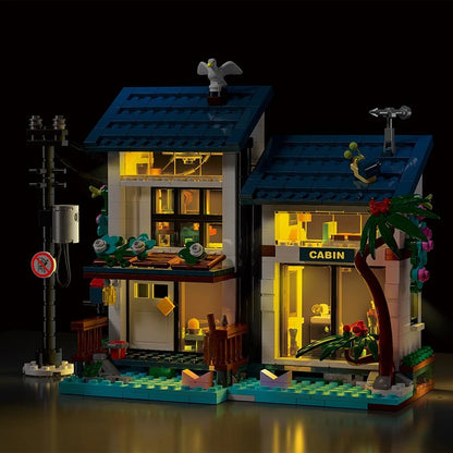 3-in-1 Beach House Building Blocks Set – MOC Coastal Villa Model