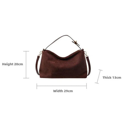 Retro Frosted Crossbody Bag Large Capacity Shoulder Tote for Women